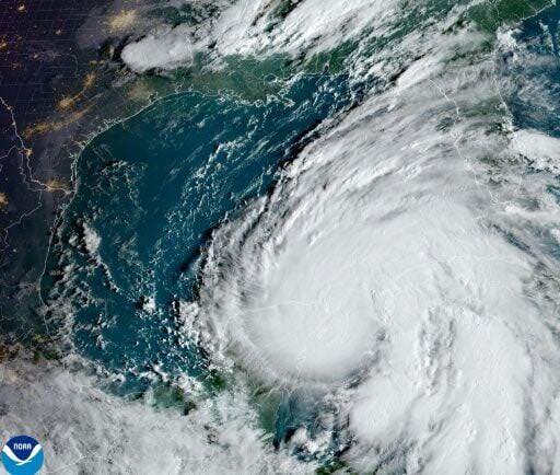 Satellite image of a powerful hurricane approaching Central Florida, illustrating storm conditions that hurricane-rated windows are designed to withstand.